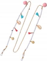 Elegancki Łańcuszek Do Okularów Muszla Pompon Boho