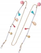 Elegancki Łańcuszek Do Okularów Muszla Pompon Boho