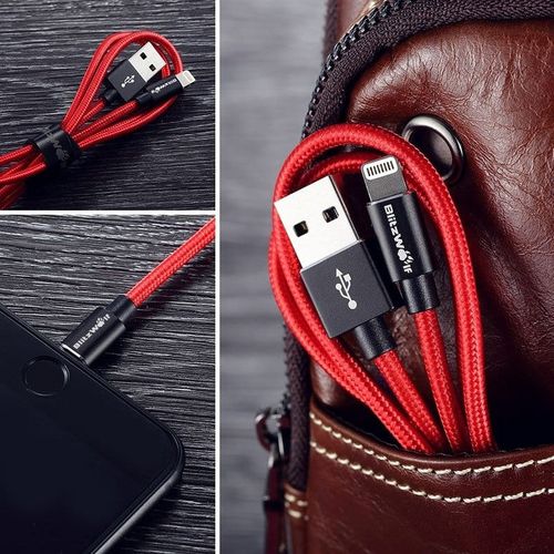 Kabel Lightning BlitzWolf BW-MF5 1m czerwony na Arena.pl