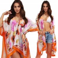 PAREO TUNIKA PLAŻOWA SUKIENKA LETNIA NARZUTKA NA PLAŻĘ DŁUGA JEDWAB KOLORY