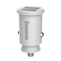 Mini ładowarka samochodowa do telefonu 2x USB Grain Car Charger biały