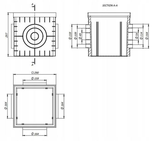 Studzienka podwórzowa 30x30 cm z koszem ruszt plastikowy 1,5t z wpustem na Arena.pl
