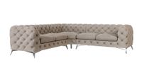 NAROŻNIK PIKOWANY 2X2 BEŻ/CHROME, WELUR 262/262/73 LAMBERSON CHESTERFIELD