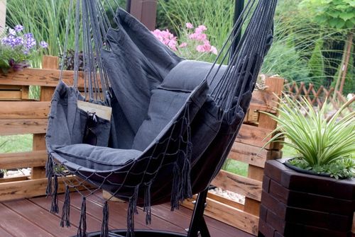 HAMAK HUŚTAWKA KRZESŁO BRAZYLIJSKIE FOTEL WISZĄCY XXL OGRODOWY BUJANY 150KG na Arena.pl