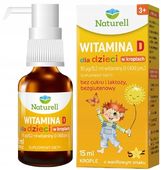 NATURELL Witamina D dla dzieci 400 j.m ODPORNOŚĆ KOŚCI krople 15 ml