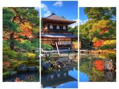 90CM 70 ZEGAR 3 ELEM KOLOROWY OGRÓD SCIENNY DRUK