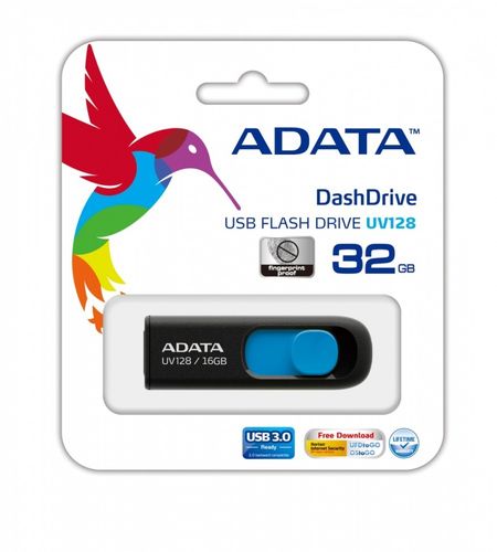 Adata DashDrive UV128 32GB USB3.0 czarno - niebieski na Arena.pl