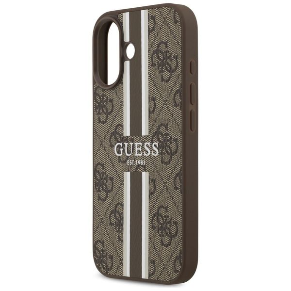 Etui Guess 4G Printed Stripes MagSafe do iPhone 17 brązowy zdjęcie 6