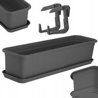 KADAX Doniczka Skrzynka Balkonowa 60cm + 2 Uchwyty