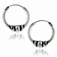 DELIKATNE OKSYDOWANE SREBRNE KOLCZYKI MAŁE KÓŁKA KÓŁECZKA 1.4CM Z OZDOBĄ