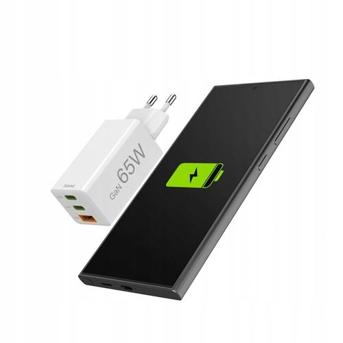 Ładowarka sieciowa HAMA 65W PD USB-C USB-A Biały na Arena.pl