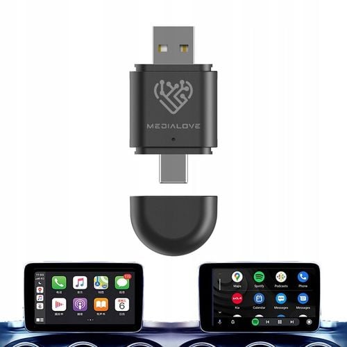 Bezprzewodowy Adapter APPLE CARPLAY do iPhone iOS ANDROID AUTO Pendrive USB na Arena.pl