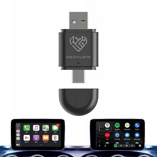 Bezprzewodowy Adapter APPLE CARPLAY do iPhone iOS ANDROID AUTO Pendrive USB zdjęcie 1