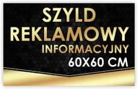 Tablica reklamowa SZYLD REKLAMOWY reklama firmowa z PROJEKTEM GRATIS 60x60