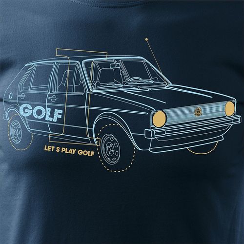 Koszulka z samochodem Golf 1 męska granatowa REGULAR S na Arena.pl