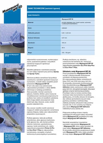 MAPEI MAPEGUARD WP90 1m 1m2 Mata Hydroizolacyjna Hydroizolacja Łazienki na Arena.pl