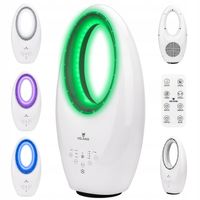 WENTYLATOR BEZŁOPATKOWY PODŁOGOWY OSCYLACJA TIMER PODŚWIETLENIE LED PILOT