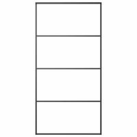 Drzwi przesuwne, szkło ESG i aluminium, 102,5x205 cm, czarne