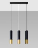 Loftowa LAMPA wisząca SL.0954 modernistyczna OPRAWA metalowy ZWIS tuby czarne złota