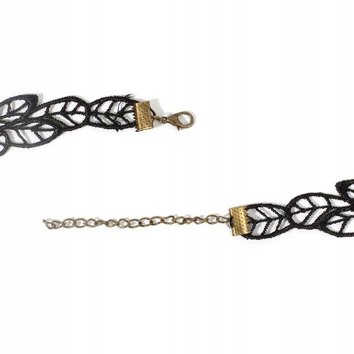 CHOKER Koronkowy Haft Czarny NASZYJNIK Gothic CH07 na Arena.pl