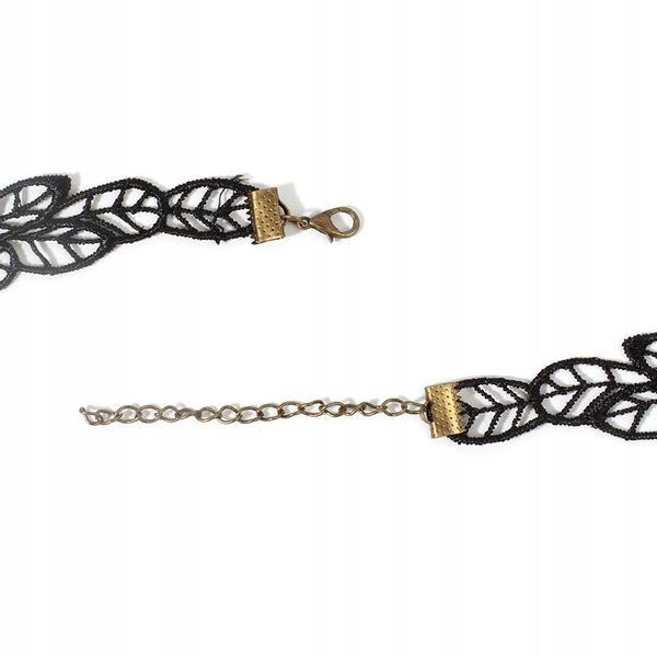 CHOKER Koronkowy Haft Czarny NASZYJNIK Gothic CH07 zdjęcie 2