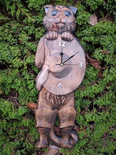 Kot w butach zegar 60cm do pokoju młodzieżowego na Arena.pl