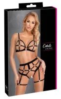 cottelli lingerie komplet paskowy s - biustonosz i figi, czarny