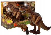 Ruchomy Dinozaur Tyranozaur z Pistoletem Dźwięk Światła Żółty