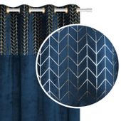 Zasłona gotowa na przelotkach NORD 140x250 półzaciemniająca granatowa