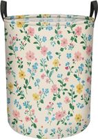Kosz na pranie składany 40x50 cm worek organizer na zabawki biały kwiaty