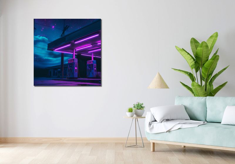 Obraz 90x90cm Moc Neonowej Nocy zdjęcie 2