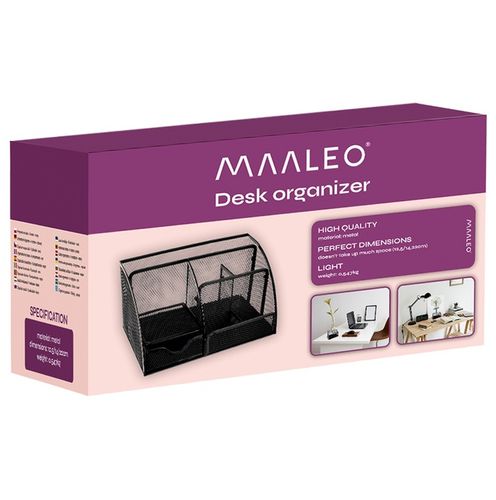 Organizer na Biurko Przybornik na Kredki Pojemnik Szufladka Metalowy Czarny na Arena.pl