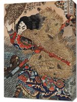 Obraz 50x70cm Kinhyoshi Yorin, Kuniyoshi Japoński Vintage