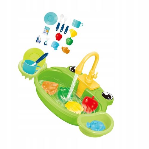 DUŻY ZLEWOZMYWAK AKCESORIA KUCHNIA KRAN LECI PRAWDZIWA WODA ZLEW DLA DZIECI na Arena.pl