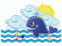 60X40CM GRANATOWY WIELORYB OBRAZ