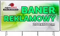 BANER REKLAMOWY PLANDEKA oczkowany 2x1 m z własnym LOGO + projekt w cenie