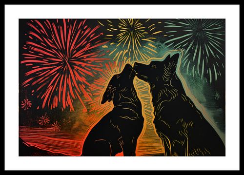 Plakat 45x30cm Psi Uścisk na Arena.pl