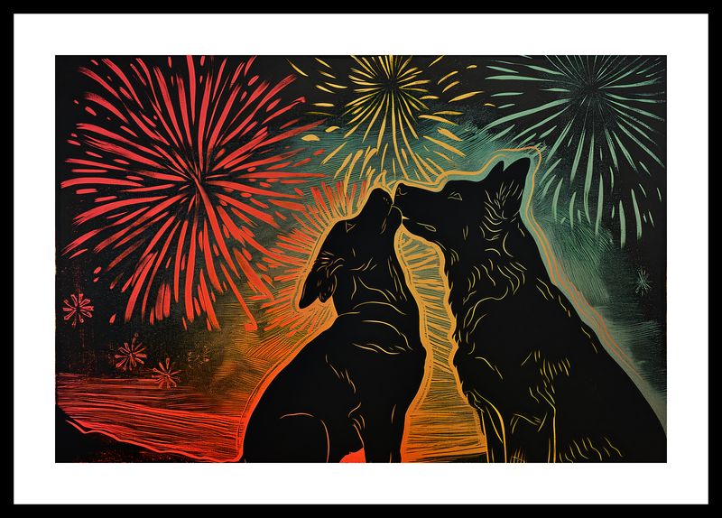 Plakat 45x30cm Psi Uścisk zdjęcie 3