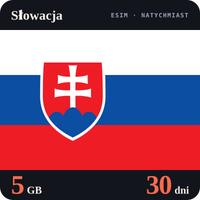 Karta eSIM Internet Słowacja 5 GB na 30 dni - bez rejestracji