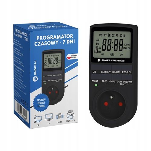 PROGRAMATOR CZASOWY WŁĄCZNIK WYŁĄCZNIK LCD CYFROWY HARMONOGRAM 7 DNI POLSKI na Arena.pl