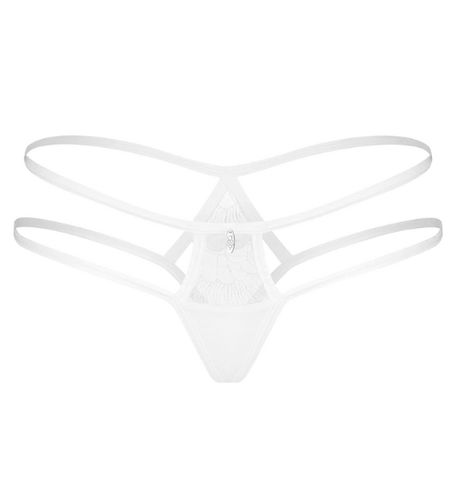 Białe stringi z haftowaną koronka S/M na Arena.pl