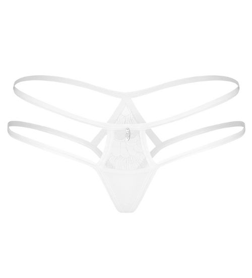 Białe stringi z haftowaną koronka S/M zdjęcie 3