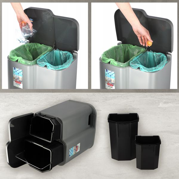 Curver 234471 Kosz Do Segregacji Duo Dalbin zdjęcie 5