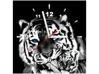 30X30CM ZEGAR TYGRYSY OBRAZ DREWNO
