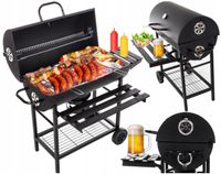 GRILL WĘGLOWY DUZY RUSZT POKRYWA BECZKA XXL DLA CAŁEJ RODZINY