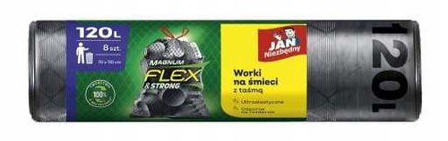 jan niezbędny worki ld magnum flex taśma 120l 8szt. - 3 op. na Arena.pl