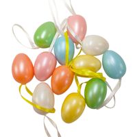 Jajka zawieszki kolorowe perłowe 12 szt