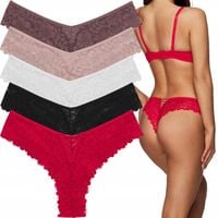 Majtki Damskie Bawełniane stringi Wygodne koronka Seksowne koronkowe kolory