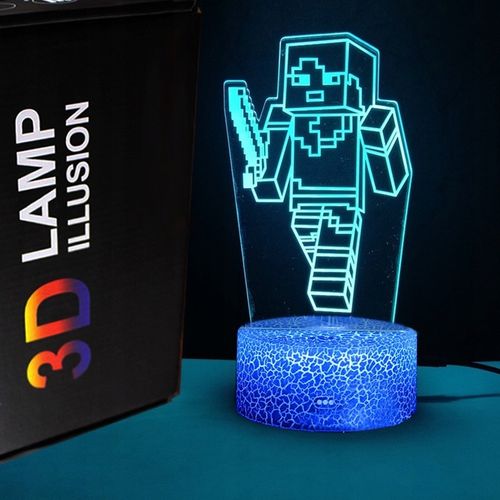 Lampka 3D nocna led usb + pilot Minecraft Gra na Arena.pl