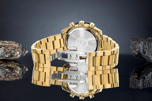 zegarek męski giewont chronograph sapphire złoto niebieski gw8720-b6 na Arena.pl